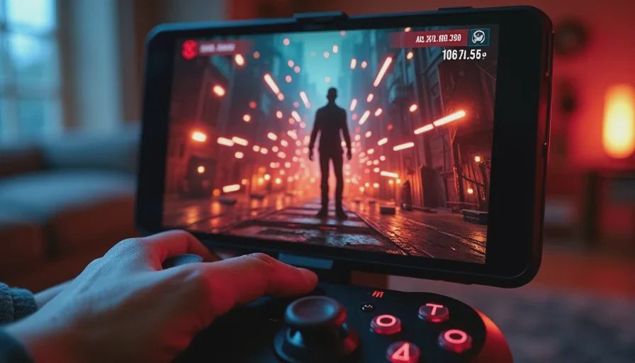 vampire survivors mid-run gameplay screen on steam deck showing power fantasy