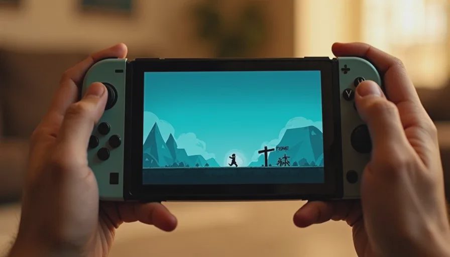 clean fast-hook game start screen on handheld for short sessions