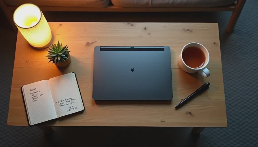 calm desk after starting and playing an indie game session tonight