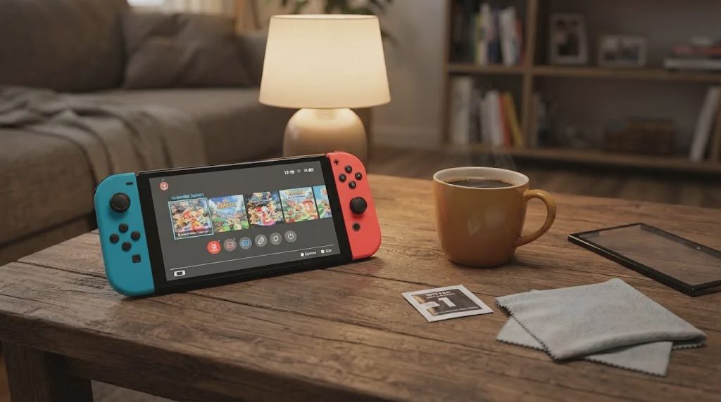Nintendo Switch OLED ready for a quick weeknight session